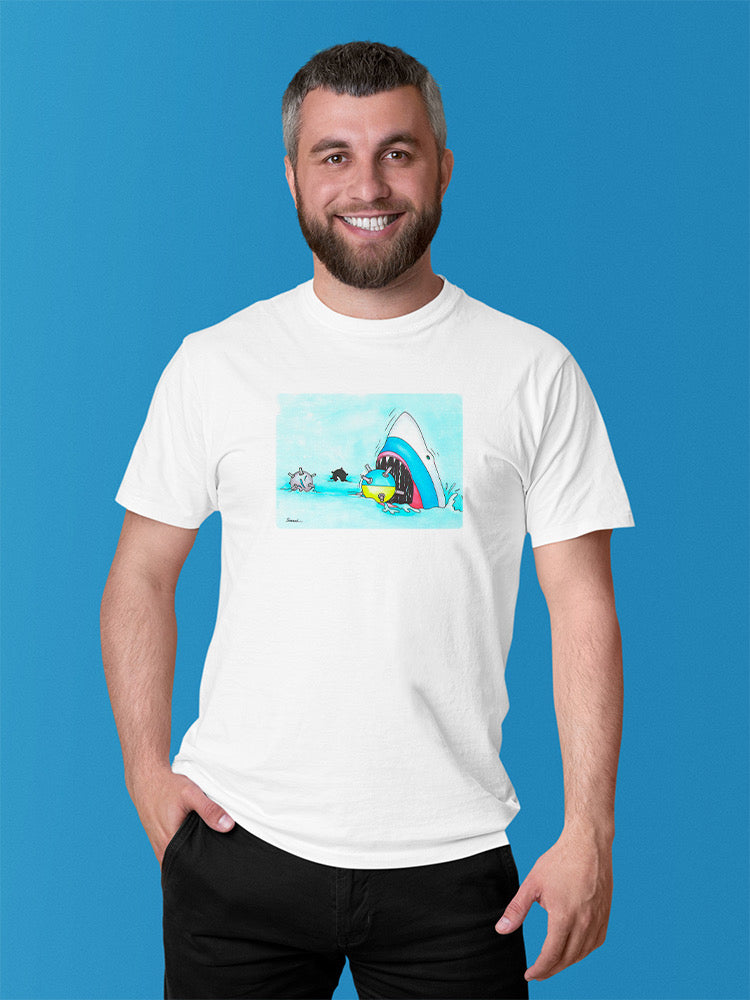 Shark Eating A Virus T-shirt -Taher Saoud Designs