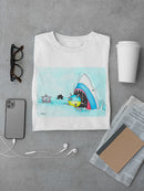 Shark Eating A Virus T-shirt -Taher Saoud Designs