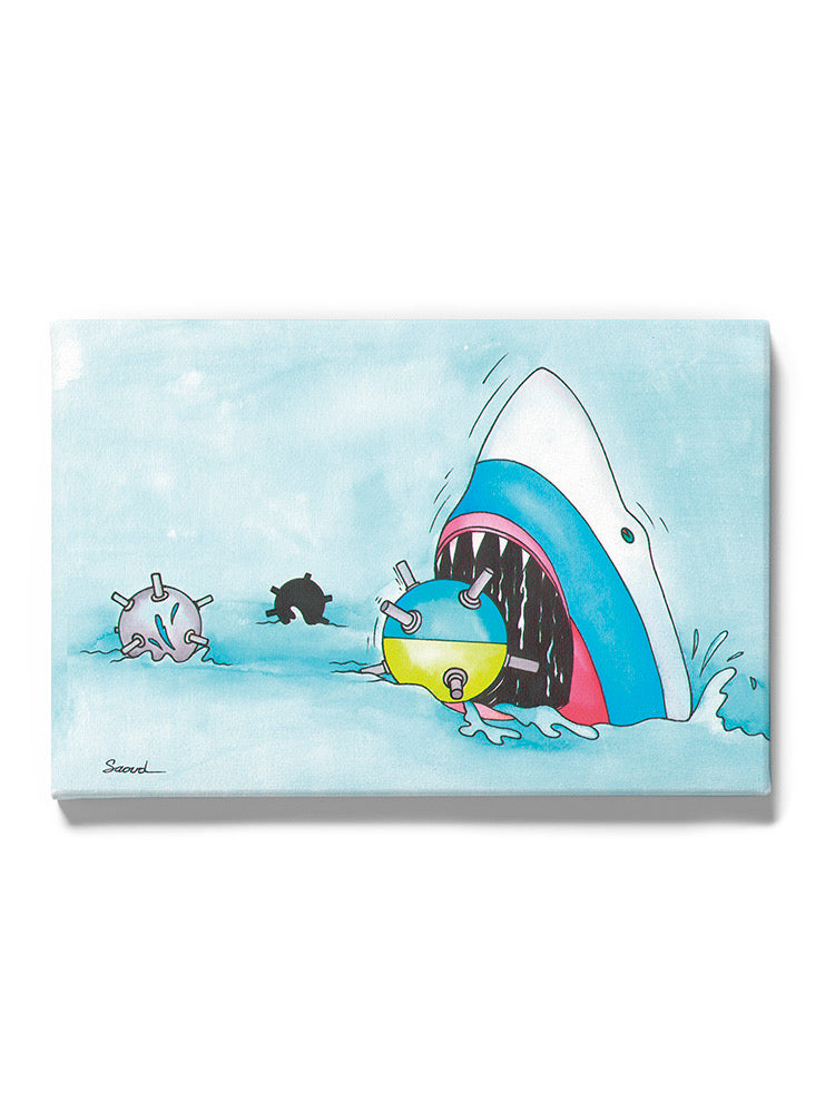 Shark Eating A Virus Wall Art -Taher Saoud Designs