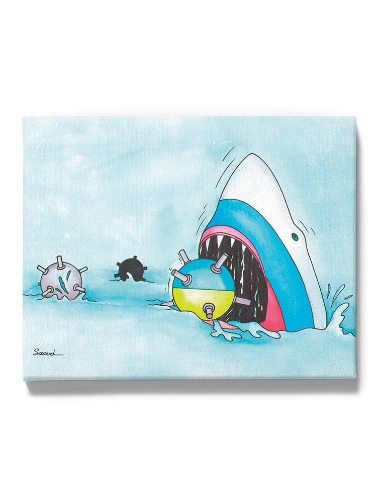 Shark Eating A Virus Wall Art -Taher Saoud Designs