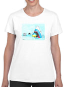 Shark Eating A Virus T-shirt -Taher Saoud Designs