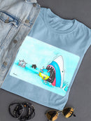 Shark Eating A Virus T-shirt -Taher Saoud Designs