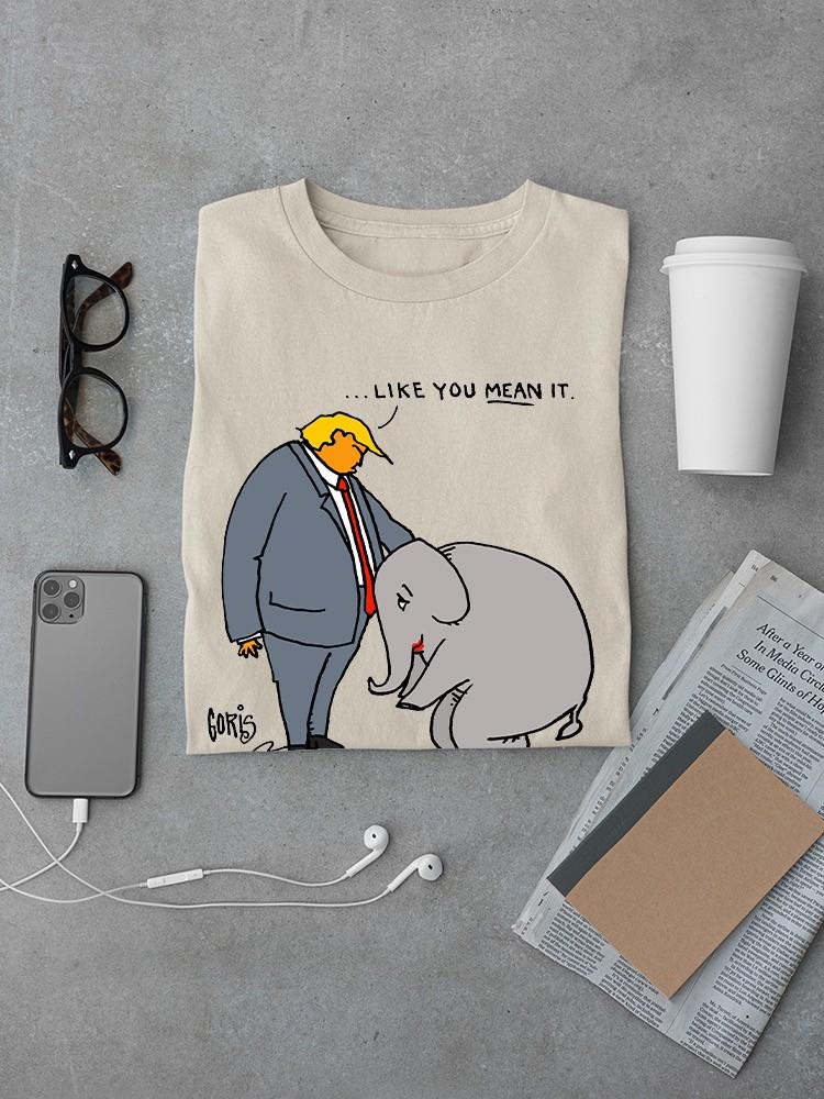 Orange Man With Elephant T-shirt -Dennis Goris Designs