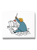 Orange Man Plunging Documents Wall Art -Dennis Goris Designs