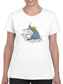 Orange Man Plunging Documents T-shirt -Dennis Goris Designs