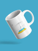 Broken Umbrella For Ukraine Mug -Dennis Goris Designs