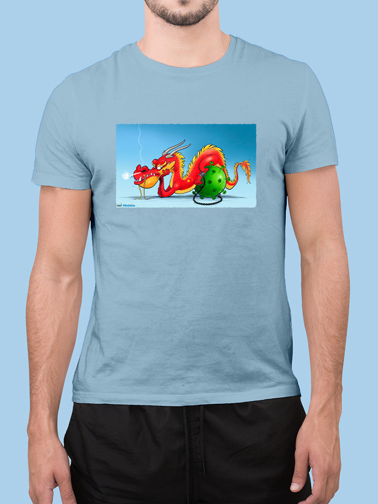 Dragon Chained To Virus T-shirt -Ahmad Rahma Designs