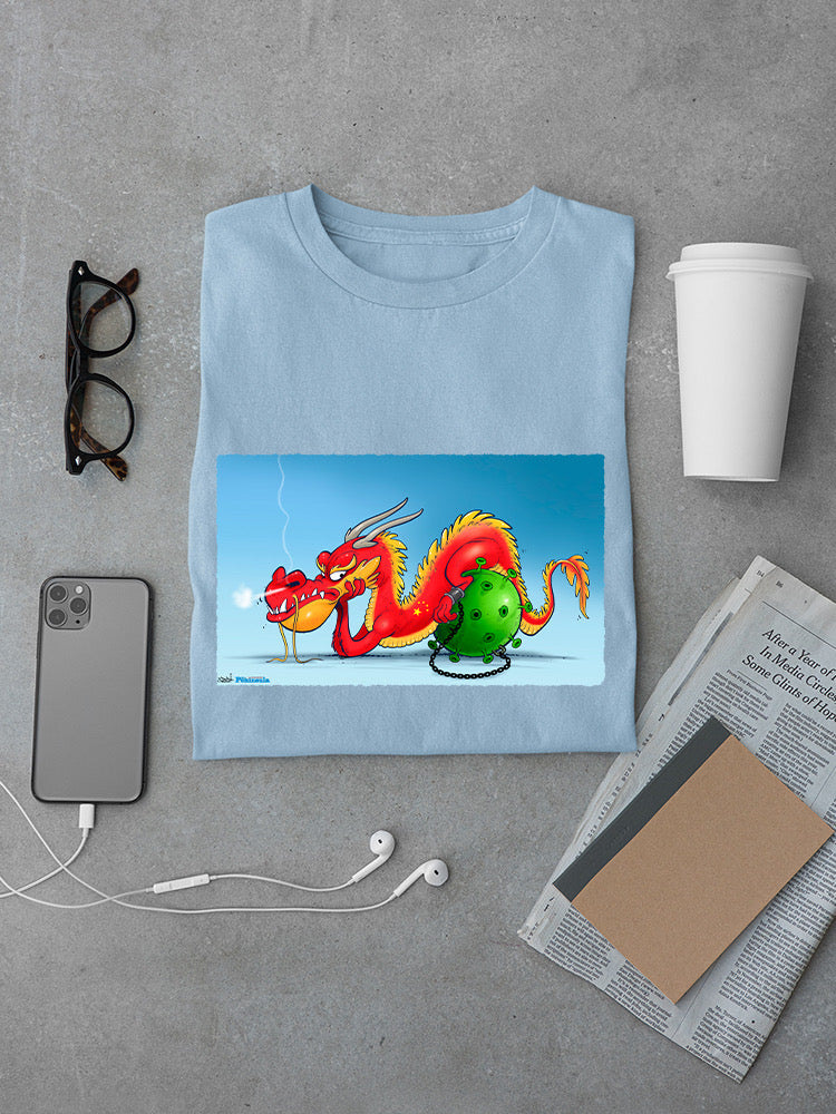 Dragon Chained To Virus T-shirt -Ahmad Rahma Designs
